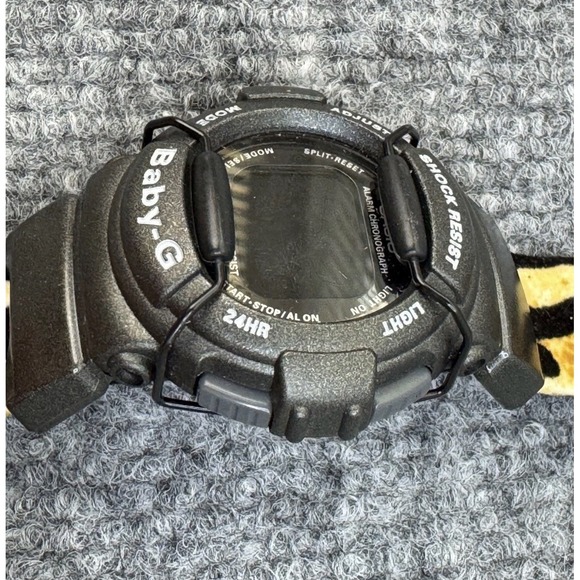 Baby-G Casio‎ Watch Black Shock Resistant Digital Leopard Print Band READ main image 5